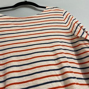 Striped boatneck T Shirt 3/4 sleeve